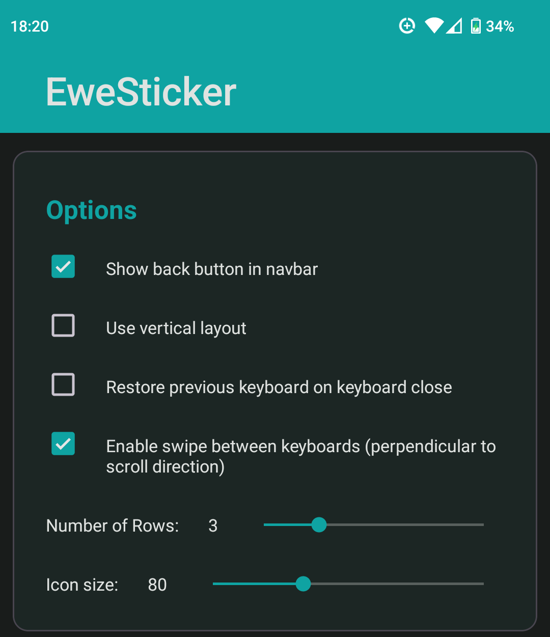 EweSticker UI showing configuration options